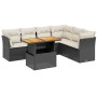 Set de comedor de jardín 7 pzas y cojines ratán sintético negro de , Conjuntos de jardín - Ref: Foro24-3270846, Precio: 430,4...