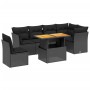 Set de comedor de jardín 7 pzas y cojines ratán sintético negro de , Conjuntos de jardín - Ref: Foro24-3270852, Precio: 477,7...