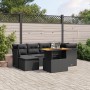 Set de comedor de jardín 7 pzas y cojines ratán sintético negro de , Conjuntos de jardín - Ref: Foro24-3270936, Precio: 460,8...