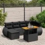 Set de sofás de jardín 7 pzas con cojines ratán sintético negro de , Conjuntos de jardín - Ref: Foro24-3272294, Precio: 501,3...