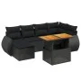 Set de sofás de jardín 7 pzas con cojines ratán sintético negro de , Conjuntos de jardín - Ref: Foro24-3272294, Precio: 501,3...