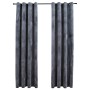 Cortinas opacas anillas 2 uds terciopelo antracita 140x175 cm de vidaXL, Cortinas y visillos - Ref: Foro24-134496, Precio: 34...