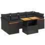 Set de comedor de jardín 7 pzas y cojines ratán sintético negro de , Conjuntos de jardín - Ref: Foro24-3272973, Precio: 489,4...