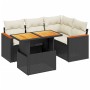 Set de muebles de jardín 5 pzas y cojines ratán sintético negro de , Conjuntos de jardín - Ref: Foro24-3273058, Precio: 342,8...