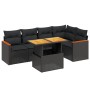 Set de sofás de jardín 6 piezas y cojines ratán sintético negro de , Conjuntos de jardín - Ref: Foro24-3273064, Precio: 420,1...