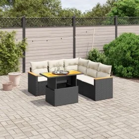 Set de sofás de jardín 6 piezas y cojines ratán sintético negro de , Conjuntos de jardín - Ref: Foro24-3273072, Precio: 400,8...