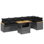 Set de comedor de jardín 7 pzas y cojines ratán sintético negro de , Conjuntos de jardín - Ref: Foro24-3273085, Precio: 478,7...