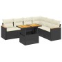 Set de comedor de jardín 7 pzas y cojines ratán sintético negro de , Conjuntos de jardín - Ref: Foro24-3273093, Precio: 422,6...