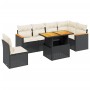 Set de comedor de jardín 7 pzas y cojines ratán sintético negro de , Conjuntos de jardín - Ref: Foro24-3273100, Precio: 422,6...
