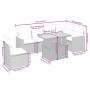 Set de comedor de jardín 7 pzas y cojines ratán sintético negro de , Conjuntos de jardín - Ref: Foro24-3273100, Precio: 422,6...