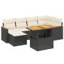 Set de comedor de jardín 7 pzas y cojines ratán sintético negro de , Conjuntos de jardín - Ref: Foro24-3273177, Precio: 422,7...