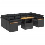 Set de sofás de jardín 11 pzas y cojines ratán sintético negro de , Conjuntos de jardín - Ref: Foro24-3273246, Precio: 731,23...