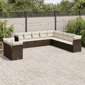 Set de sofás de jardín 11 pzas cojines ratán sintético marrón de , Conjuntos de jardín - Ref: Foro24-3249722, Precio: 763,03 ...