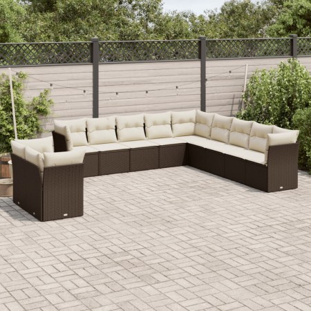 Set de sofás de jardín 11 pzas cojines ratán sintético marrón de , Conjuntos de jardín - Ref: Foro24-3249722, Precio: 763,03 ...