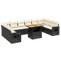 Set de sofás de jardín 11 pzas y cojines ratán sintético negro de , Conjuntos de jardín - Ref: Foro24-3271924, Precio: 649,47...