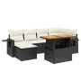 Set de comedor de jardín 7 pzas y cojines ratán sintético negro de , Conjuntos de jardín - Ref: Foro24-3271854, Precio: 442,8...