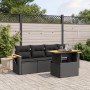 Set de muebles de jardín 5 pzas y cojines ratán sintético negro de , Conjuntos de jardín - Ref: Foro24-3271629, Precio: 350,3...