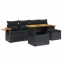 Set de sofás de jardín 6 piezas y cojines ratán sintético negro de , Conjuntos de jardín - Ref: Foro24-3271727, Precio: 391,2...