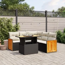 Set de sofás de jardín 6 piezas y cojines ratán sintético negro de , Conjuntos de jardín - Ref: Foro24-3273954, Precio: 410,7...