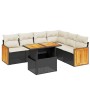 Set de comedor de jardín 7 pzas y cojines ratán sintético negro de , Conjuntos de jardín - Ref: Foro24-3273975, Precio: 433,4...