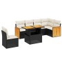 Set de comedor de jardín 7 pzas y cojines ratán sintético negro de , Conjuntos de jardín - Ref: Foro24-3273982, Precio: 433,4...
