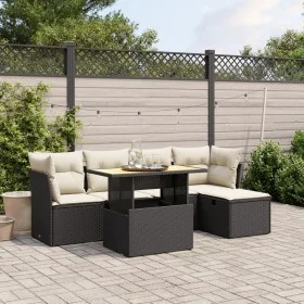 Set de sofás de jardín 6 piezas y cojines ratán sintético negro de , Conjuntos de jardín - Ref: Foro24-3275464, Precio: 376,0...