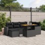 Set de comedor de jardín 7 pzas y cojines ratán sintético negro de , Conjuntos de jardín - Ref: Foro24-3275589, Precio: 482,6...