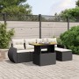 Set de sofás de jardín 6 piezas y cojines ratán sintético negro de , Conjuntos de jardín - Ref: Foro24-3275807, Precio: 392,7...