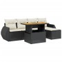 Set de sofás de jardín 6 piezas y cojines ratán sintético negro de , Conjuntos de jardín - Ref: Foro24-3275807, Precio: 392,7...