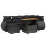 Set de comedor de jardín 7 pzas y cojines ratán sintético negro de , Conjuntos de jardín - Ref: Foro24-3275813, Precio: 487,8...
