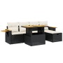 Set de sofás de jardín 6 piezas y cojines ratán sintético negro de , Conjuntos de jardín - Ref: Foro24-3276136, Precio: 394,5...