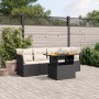 Set de muebles de jardín 5 pzas y cojines ratán sintético negro de , Conjuntos de jardín - Ref: Foro24-3270664, Precio: 318,7...