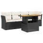 Set de muebles de jardín 5 pzas y cojines ratán sintético negro de , Conjuntos de jardín - Ref: Foro24-3270664, Precio: 318,7...