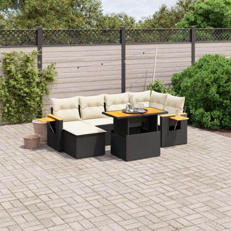 Set de sofás de jardín 8 piezas y cojines ratán sintético negro de , Conjuntos de jardín - Ref: Foro24-3273625, Precio: 486,8...