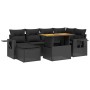 Set de comedor de jardín 7 pzas y cojines ratán sintético negro de , Conjuntos de jardín - Ref: Foro24-3275701, Precio: 486,7...