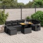 Set de sofás de jardín 8 piezas y cojines ratán sintético negro de , Conjuntos de jardín - Ref: Foro24-3275708, Precio: 540,1...