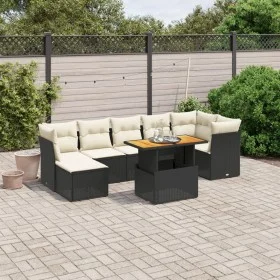Set de sofás de jardín 8 piezas y cojines ratán sintético negro de , Conjuntos de jardín - Ref: Foro24-3275485, Precio: 498,3...