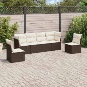 Set sofás de jardín 6 piezas y cojines ratán sintético marrón de , Conjuntos de jardín - Ref: Foro24-3249212, Precio: 391,42 ...
