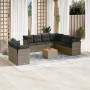 Set de sofás de jardín 11 pzas y cojines ratán sintético gris de , Conjuntos de jardín - Ref: Foro24-3256046, Precio: 650,24 ...