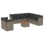 Set de sofás de jardín 11 pzas y cojines ratán sintético gris de , Conjuntos de jardín - Ref: Foro24-3256046, Precio: 650,24 ...