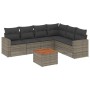 Set de sofás de jardín 7 piezas con cojines ratán PE gris de , Conjuntos de jardín - Ref: Foro24-3256473, Precio: 438,90 €, D...