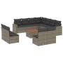 Set de sofás de jardín 12 pzas con cojines ratán sintético gris de , Conjuntos de jardín - Ref: Foro24-3256515, Precio: 725,9...
