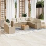Juego de sofás jardín con cojines beige 10 pzas ratán sintético de , Conjuntos de jardín - Ref: Foro24-3256520, Precio: 723,6...