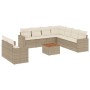 Juego de sofás jardín con cojines beige 10 pzas ratán sintético de , Conjuntos de jardín - Ref: Foro24-3256520, Precio: 723,6...