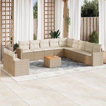 Set de sofás de jardín 12 pzas y cojines ratán sintético marrón de , Conjuntos de jardín - Ref: Foro24-3256534, Precio: 864,5...