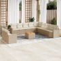 Set de sofás de jardín 12 pzas y cojines ratán sintético marrón de , Conjuntos de jardín - Ref: Foro24-3256534, Precio: 864,5...