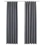 Cortinas opacas con ganchos 2 piezas gris 140x245 cm de vidaXL, Cortinas y visillos - Ref: Foro24-134432, Precio: 42,96 €, De...