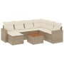 Juego de sofás de jardín con cojines beige 8 pzas ratán PE de , Conjuntos de jardín - Ref: Foro24-3256569, Precio: 534,51 €, ...