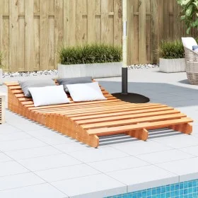 Wax brown solid pine wood lounger 205x110x31.5 cm by , Loungers - Ref: Foro24-844654, Price: 132,29 €, Discount: %