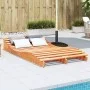 Tumbona de madera maciza de pino marrón cera 205x110x31,5 cm de , Tumbonas - Ref: Foro24-844654, Precio: 132,29 €, Descuento: %